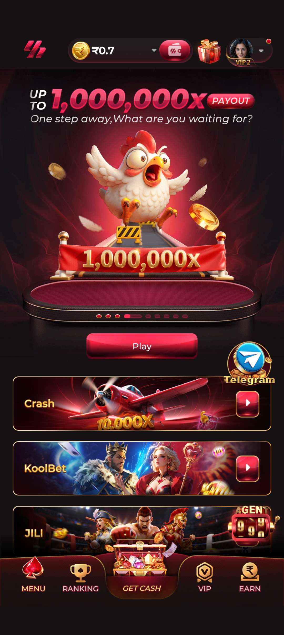 Rokda7 1000000x Payout crash game banner